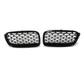 Diamond Mesh Kidney Grille Set — Gloss Black Honeycomb Pattern