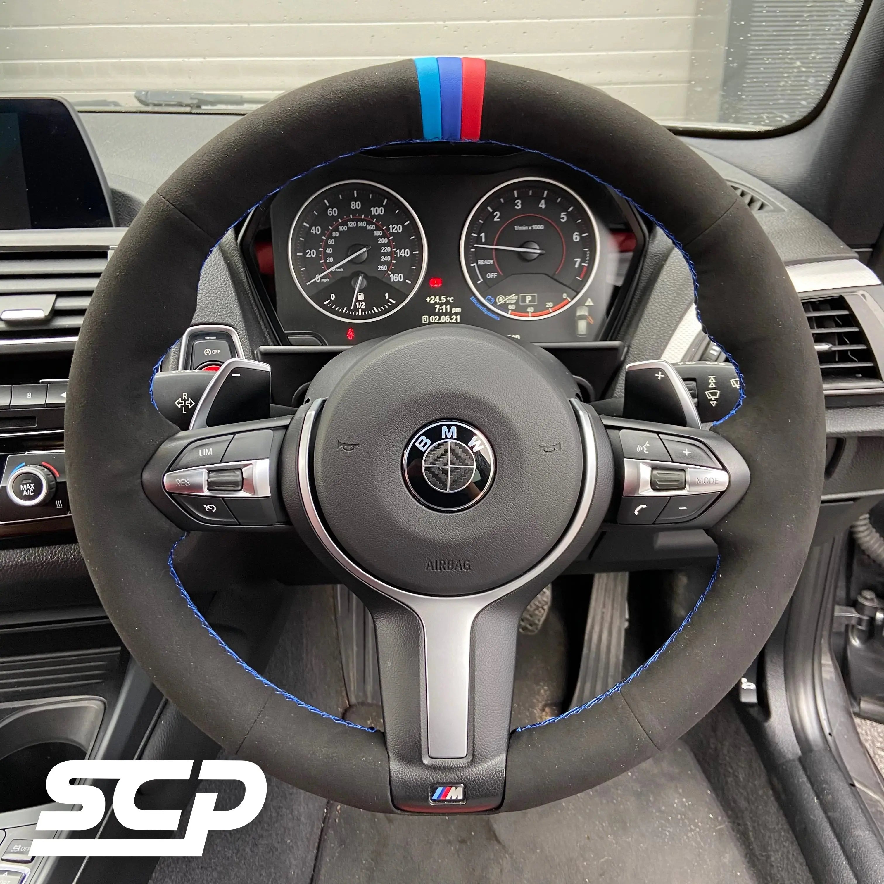 Perforated Leather Steering Wheel Wrap — BMW M Sport Universal