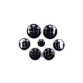 Blackout BMW Emblem Badge Set — Matte Black Front + Rear Roundel